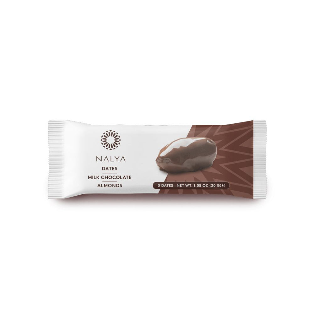 Milk chocolate  covered dates with almond - Ideal's Souq
