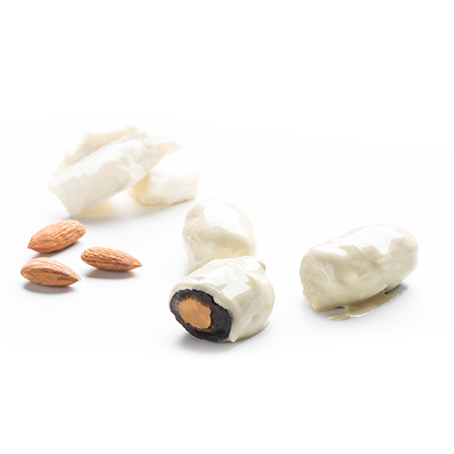 White Chocolate Covered Dates with Almonds